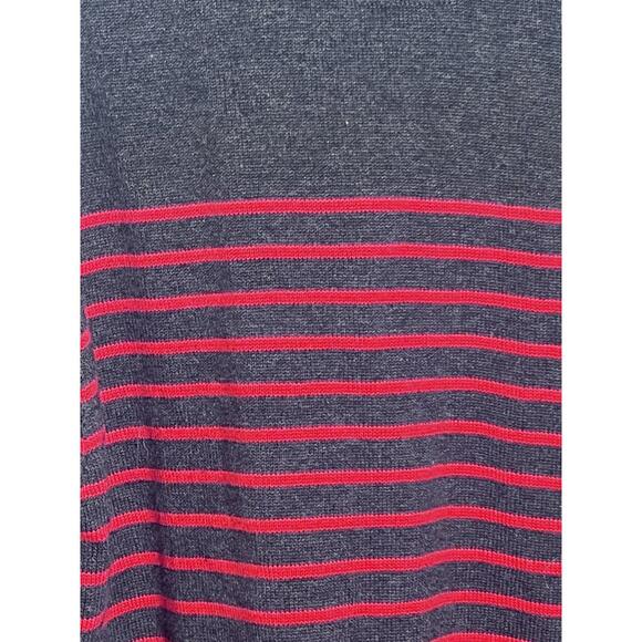 Express Cardigan Sweater Men’s Size Large Grey Red Striped V-neck Button Up - Picture 8 of 9